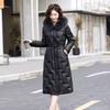 Winter new coat female mother white duck down jacket knee long thickened large size coat large size