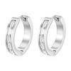 Inlaid square diamond ear buckle European and American style women's earrings, fashionable and personalized versatile 18K gold diamond earrings