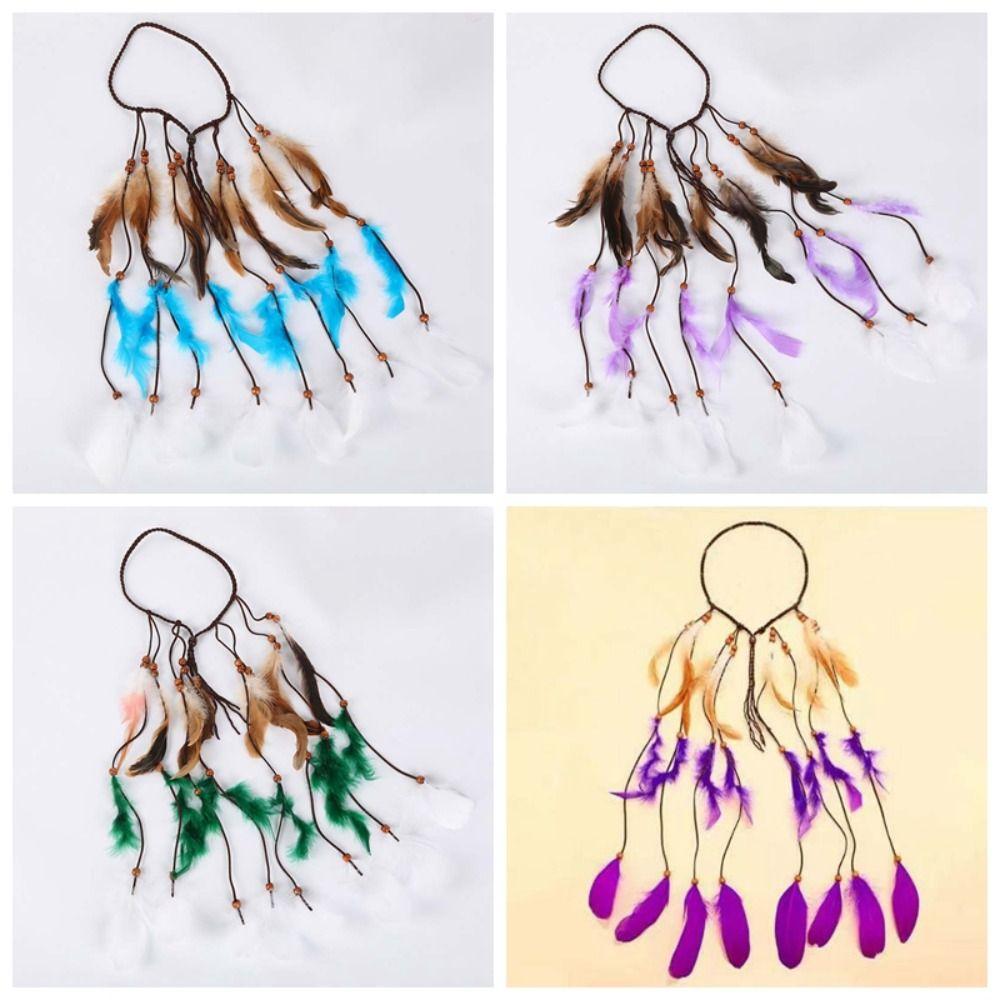 Faux Leather Cord Ethnic Hair Accessories Tribal Headpiece Music Festival Outfit