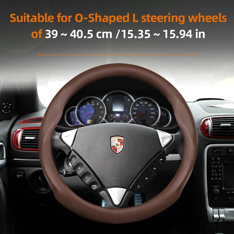 Geschikt voor Porsche Ultra-dun Ademend Leer Stuurwielhoes Geschikt voor Casenne 996 Macan 957 Volante Boxster 986 718 Alcantara 997