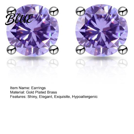 Fashion Jewelry For Women Zirconia Stud Earrings One Carat Main