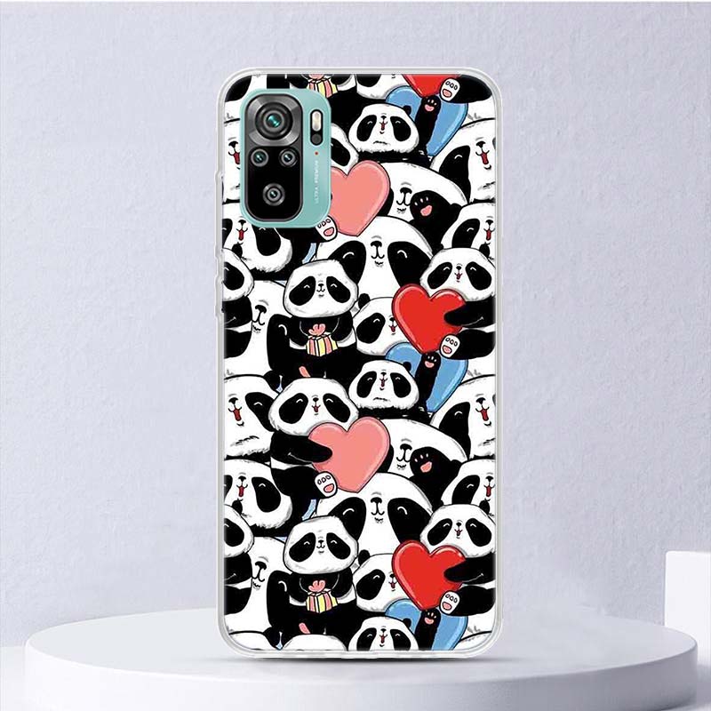 Kreslený Roztomilý Panda Měkký Kryt Pro Xiaomi Redmi Note 11S 10S 11 10 Kryt Telefonu 11T 11E Pro 9 9S 8 8T 9T 7 6 5 4X Skořepina Coque