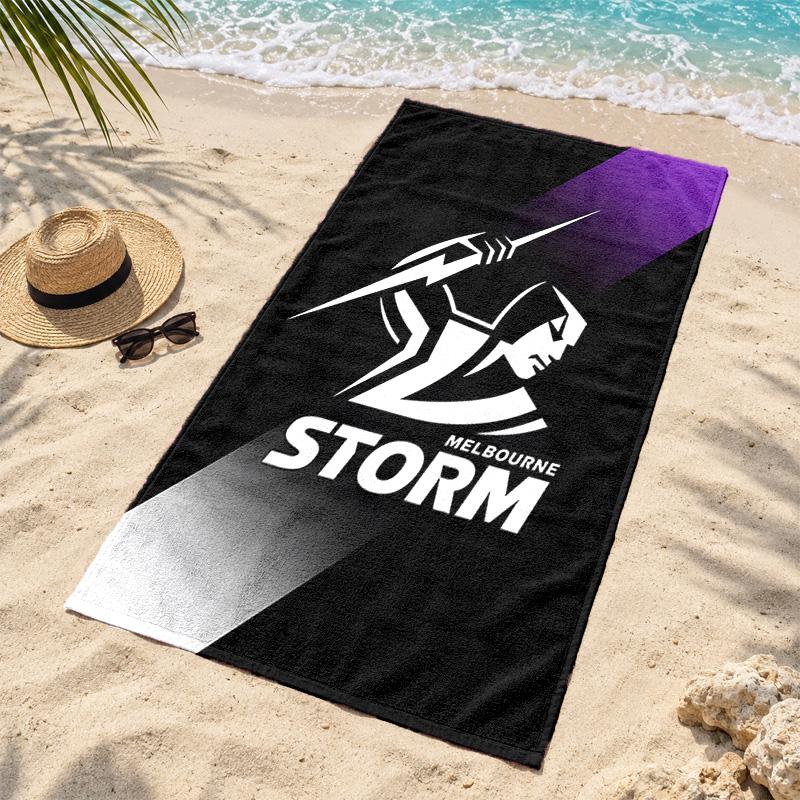 Melbourne Storm Beach Towel Quick Dry Sand Free Lightweight Beach Towels for Travel Swimming Camping