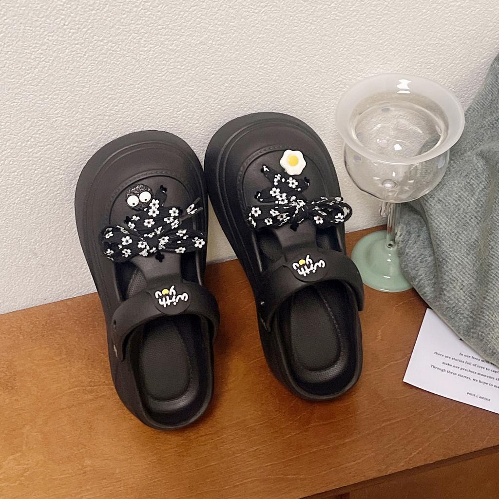 Platform Women's Shoes New Spring and Autumn One-pedal Single Shoes Ugly Cute Doudou Shoes