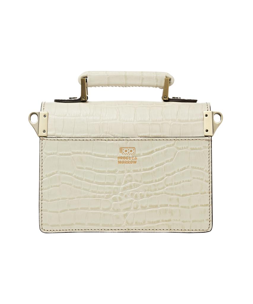 Brogue And Morrow Croco Nemo Bag (Vanilla)