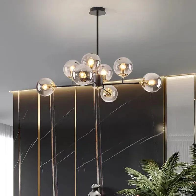 Modern design restaurant chandelier Nordic light luxury glass ball pendant light bedroom home decoration lighting fixtures
