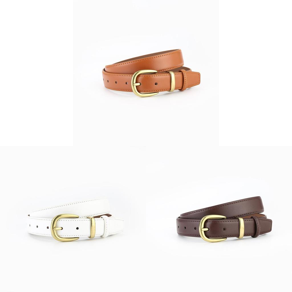 Ladies Leather Belt With Alloy Buckle For Business Casual And Denim Styling