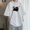 Unisexs Cotton Tshirts White 5XL Fashion Unisex Oversized T Shirt Cat Print Summer Casual Wear Tee Shirts Big Size Male Clothes