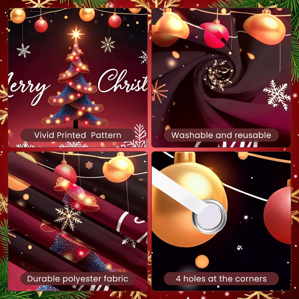 Christmas Decoration Holiday Theme Christmas Backdrop New Year Banner Light String Holiday Banner For Holiday Celebration Event