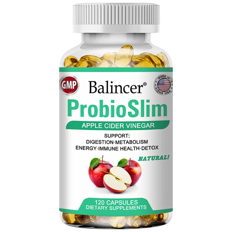 ProbioSlim Apple Cider Vinegar Capsules, Digestive Balance & Metabolism Support Supplement 120PCS