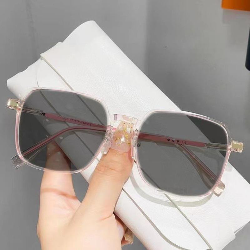 +100~+400 2pcs Fashion brown large frame square color changing reading glasses for women high-definition reading glasses