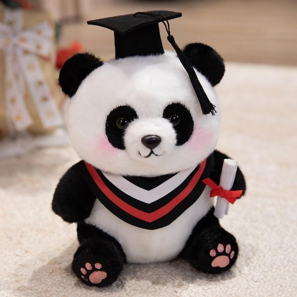 Soft Stuffed Animal Toy 25cm Doctor Hat Panda Doll Graduation Panda Plush Toy  Students Gift