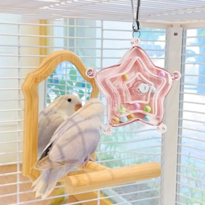 Parrot Spinner Toy Plastic Rotating Wheel Birds Chew Toy Star Shaped Spinning Rattle Enrichment Cage Accessory for Parakeets Conures Cockatiels