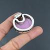 Pink Chalcedony Rough Pendant 925 Sterling Silver Pendant Gemstone Jewelry Crescent Moon Pendant Handmade Vintage Pendant Anniversary Gifts