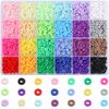 3720 Pcs Ceramic Beads for Jewelry Making, 6mm Heishi Beads, 1mm Hole, DIY Bracelet Necklace Accessories