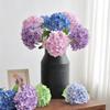 5Pcs/lot 3D Printing of Hydrangea Artificial Silk Flower Wedding Flower Arrangement Party Home Decoration Fake Hydrangea Flowers
