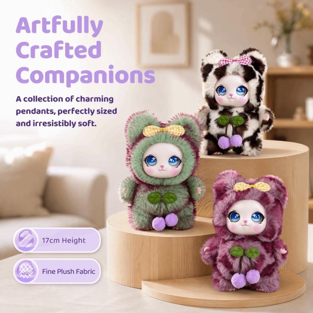 Vinyl Face Stuffed Animal Bag Charm Cute Stuffed Kawaii Plush Pendant Gift For Women