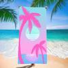 Retro Palmen Strandtuch Rosa Blau Farbverlauf Sonnenuntergang Design Vintage Stil Mikrofaser Handtuch Für Den Sommer