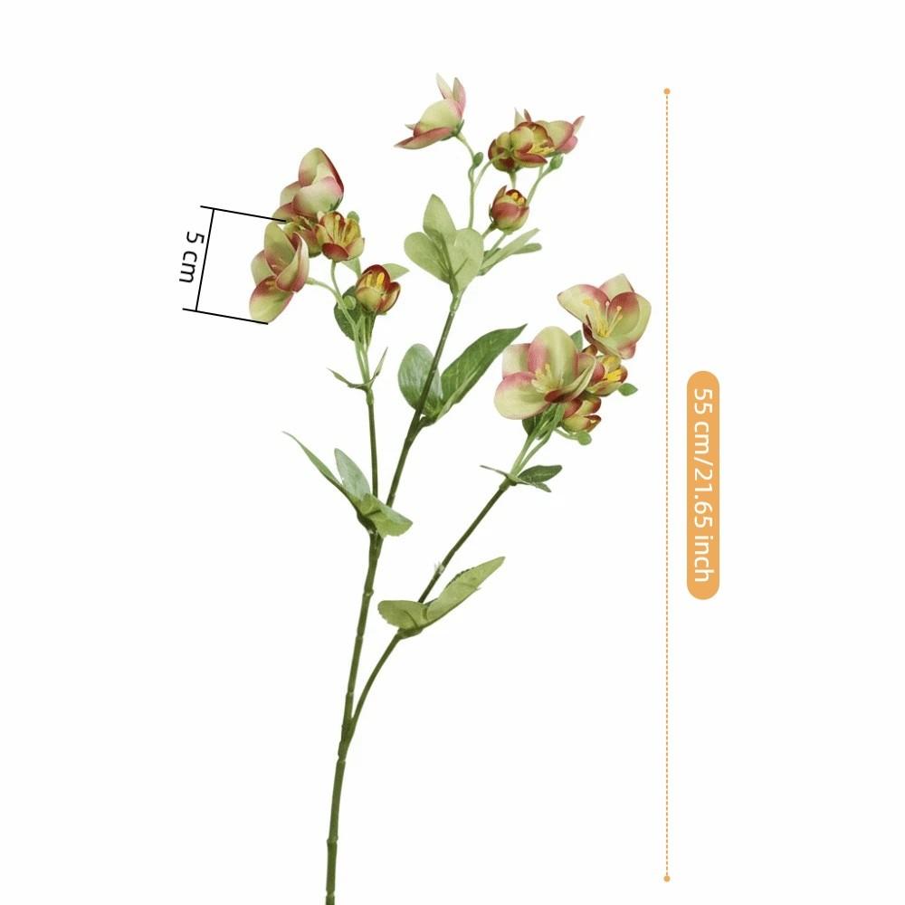 Fiore Artificiale in Seta Realistica 55cm Oggetti di Scena per Foto Rose Invernali in Seta Rami di Elleboro Decorazione per la Casa