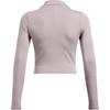 Under Armour Meridian Fashion Comfortable Quick-Dry Pullover Long Sleeve Cropped Regular T-Shirt Women Tops Lithe-Gray 1380773-015