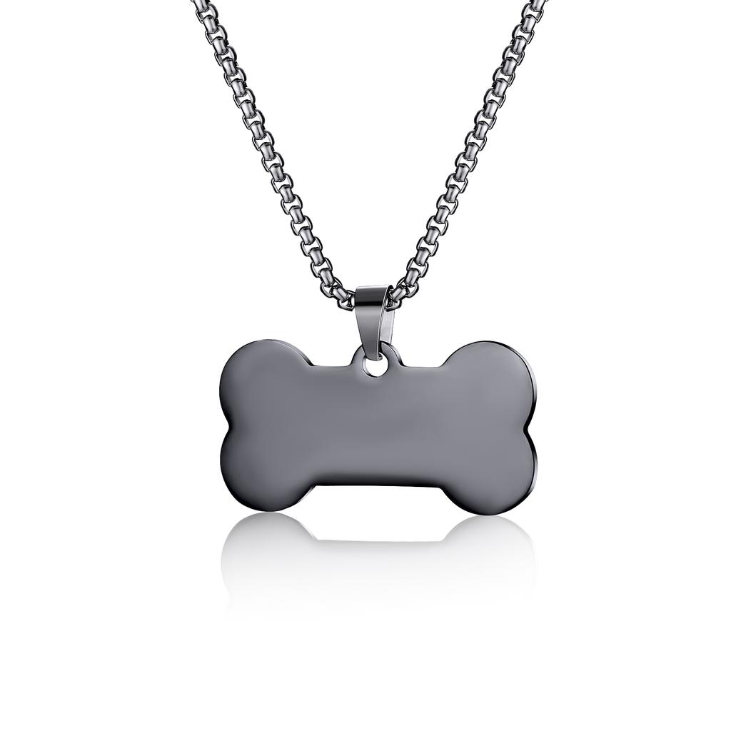Personalized ID Tag Stainless Steel Hip-Hop Guitar Tag Necklace Geometric Military Simple Pendant Jewelry for Men Gift
