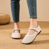 Latest Hollow Out Real Leather Flats for Women Summer Autumn Driving Shoes Ladies Comfortable Mary Janes Shallow Flats Mom Shoes
