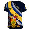 Barbados Ethnic Flag Map Print T Shirt Barbados Coat Of Arms Graphic Tee Shirt Fashion Streetwear Short Sleeves Mens Clothing