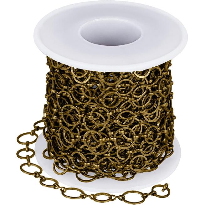 arricraft 10m/32.80 Feet Antique Bronze Chains, Brass Handmade Chains Unwelded Metal Chains Chain Roll for Necklace Jewelry Accessories DIY Making,