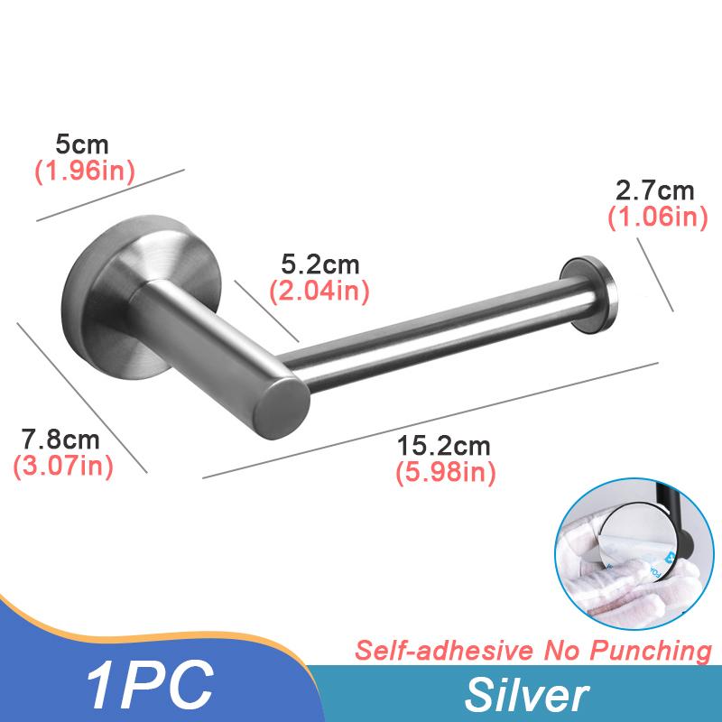 Toilet Paper Holder Wall Mounted Towel Holder For Kitchen Stainless Steel Cabinet Paper Roll Storage Hanger Bathroom Accessories