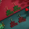 2026 Fashion Happy New Year Earrings Jewelry Green Red Color Christmas Earrings For Women Girls Gifts