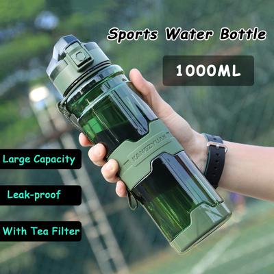 1000/700 ml Sport-Wasserflasche, große Kapazität, Trinkflasche für Outdoor-Sport, Reisen, tragbar, auslaufsicher, Plastikbecher, Trinkgeschirr