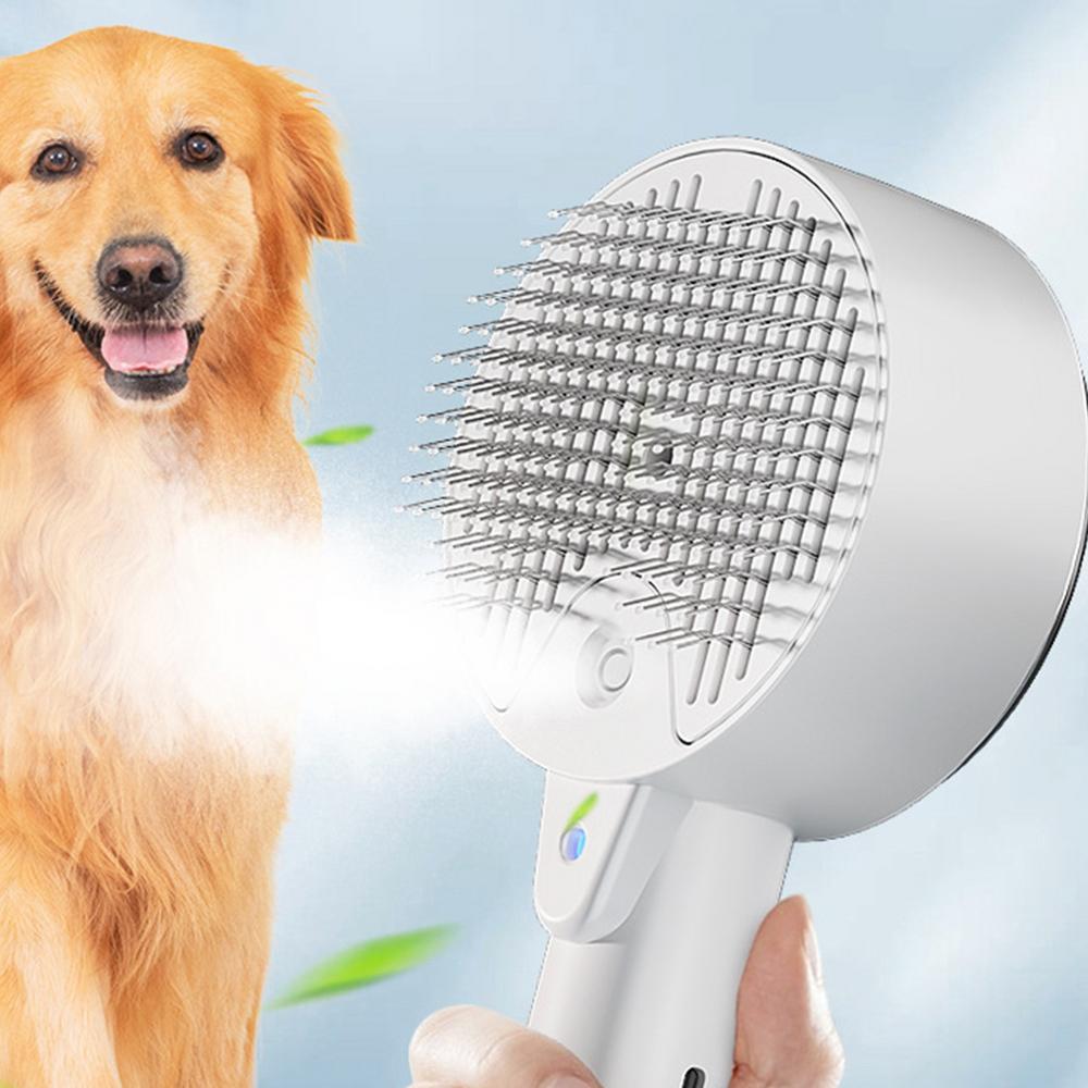 Cat Steam Brush For Shedding Cat And Dog Hair Comb USB Rechargeable Steamy Cat Brush Pet Spray Hair Removal Comb For Long