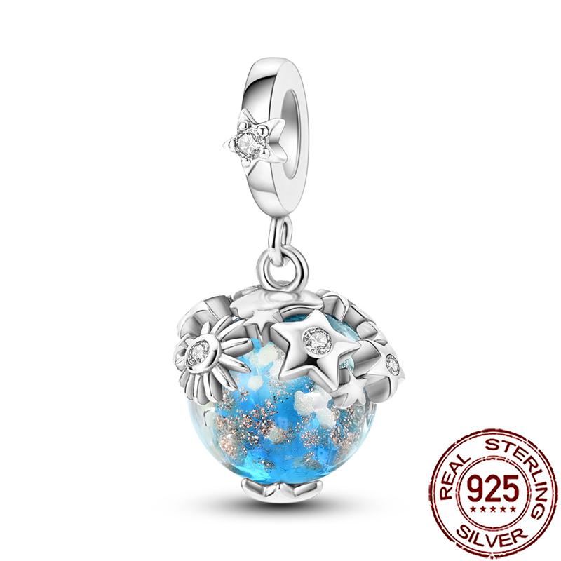 Charms Copper Moon Star Night Sky Galaxy Celestial Dangle Beads Fit Snake Chain Bracelet Necklace Women Diy Jewelry