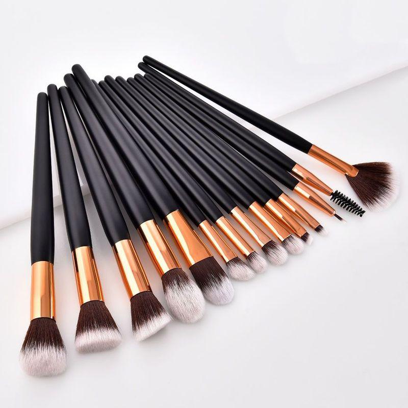 Stroke of Beauty - Set of 14: Makeup Brush with Wooden Handle