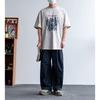 American street tide brand simple solid color scimitar wide leg casual pants men's lazy relaxation loose straight long pants
