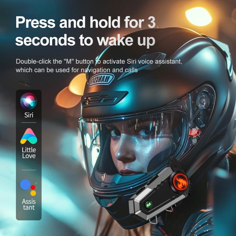 C9 Motorcycle Helmet Bluetooth Intercom for Motorbike Touring | 500m Real-Time Communication Rider & Passenger Bike Headphones