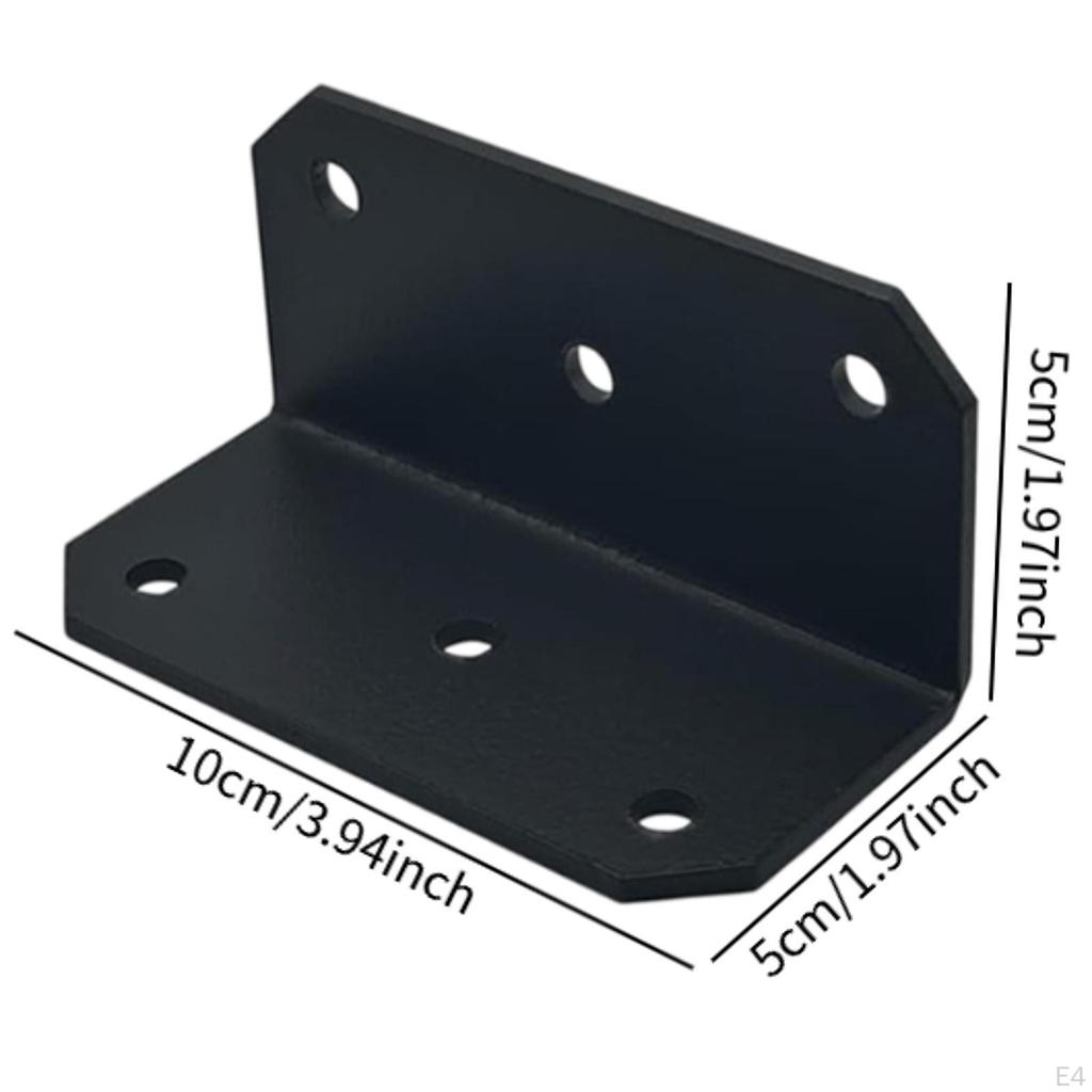 90 Degree Corner Brace L Bracket Black Stable Support Heavy Duty Connector for Shelves DIY
