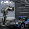 1:24 Scale RC Drift Car 4WD 2.4GHZ 28km/h HighSpeed Alloy Metal Racing Car With Drift Tires Barricades And LEDLights Gift For Boys