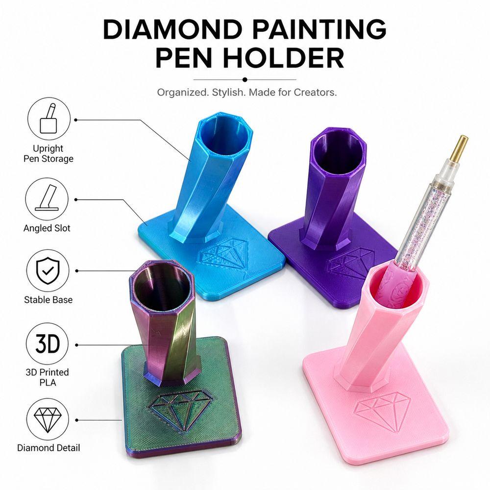 3D Printed PLA Diamond Painting Pen Holder Diamond Painting Tools Craft Workspace Organization