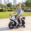Electric Motorcycle for Children, Honda, 6 V, 3 km/h, Music, Lights, 2 Training Wheels, White