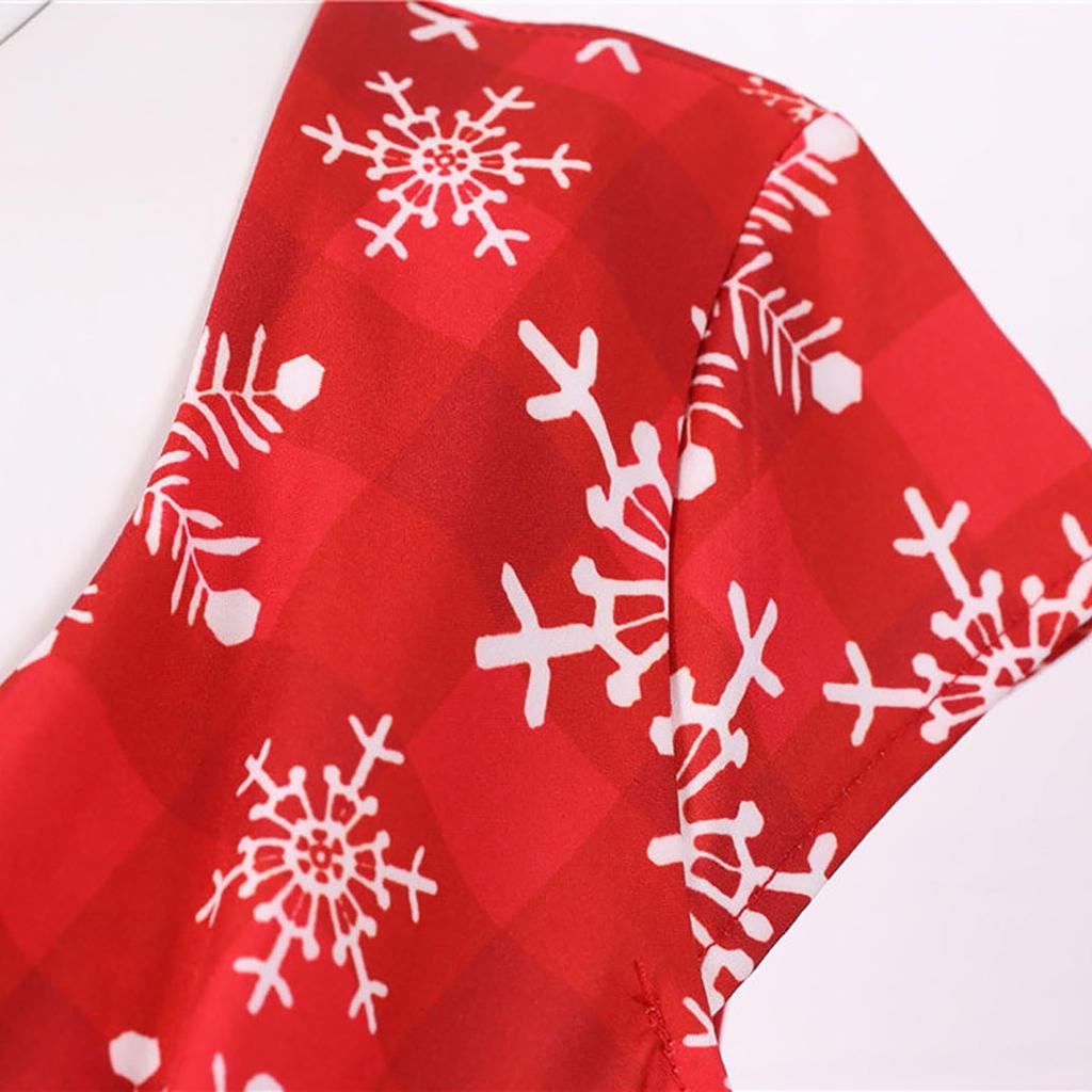 Damen Vintage Kurzarm Weihnachten 1950er Jahre Hausfrau Abend Party Ballkleid