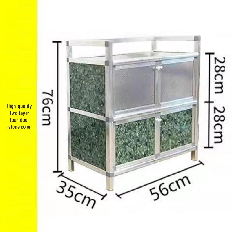 Vintage Cupboard: Floor-Standing Kitchen Cabinet with Shelving and Doors for Dishes and Utensils Storage