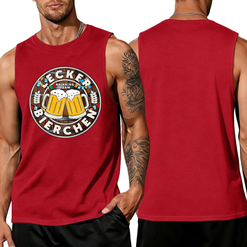 Men's Sleeveless Tank Top Casual Loose Fit Summer Beachwear Breathable Lightweight Muscle Shirt for Outdoor Sports and Daily Wear