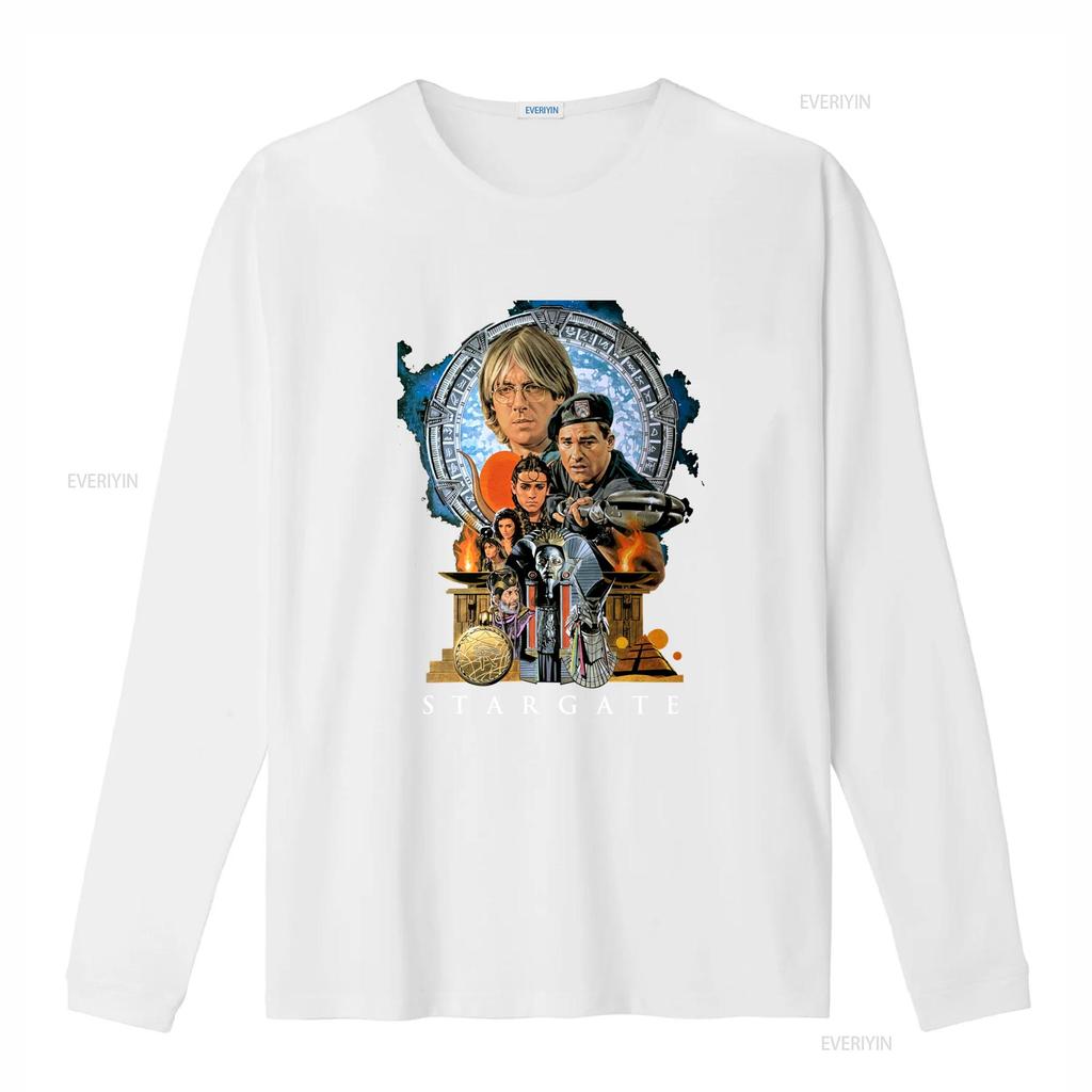 Stargate Sci Fi Movie Black T Shirt with Iconic Characters Design Size S 5XL Vintage Washed Fashion Top For Everyday Wear