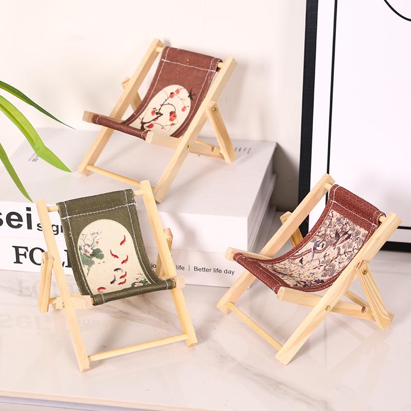 Beach Chair Phone Holder Doll Accessories Mini Toy Models Photo Props Home Decor