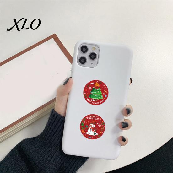 Christmas Gift Tag Stickers Roll Stickers, 8 Festive Patterns Print, Round Holiday Envelope Packaging Seals Seals, Decorative Coated Paper for