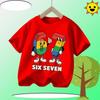Summer Six Seven 67 Cartoon Cute Print Children‘s Short Sleeve Tops Polyester Casual Kids T-shirt Fashion Boys Girls Clothes Tees