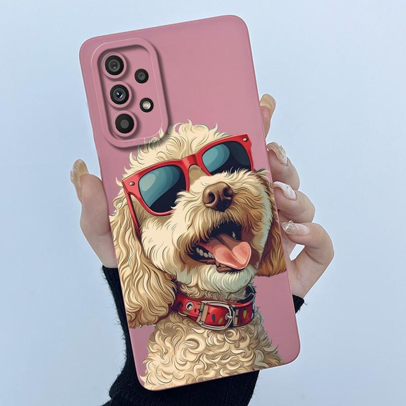 Shockproof Matte Case For Samsung Galaxy A32 A52 A52S A72 M52 5G Lovely Cartoon Liquid Silicone Camera Protective Bumper Cover