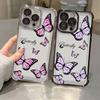 Pink Butterfly Phone Case for iPhone 11 13 15 16 17 Pro Max 14 Plus 17Air 16E 13Pro 12 Mini 11 17Pro Soft Shockproof Clear Cover