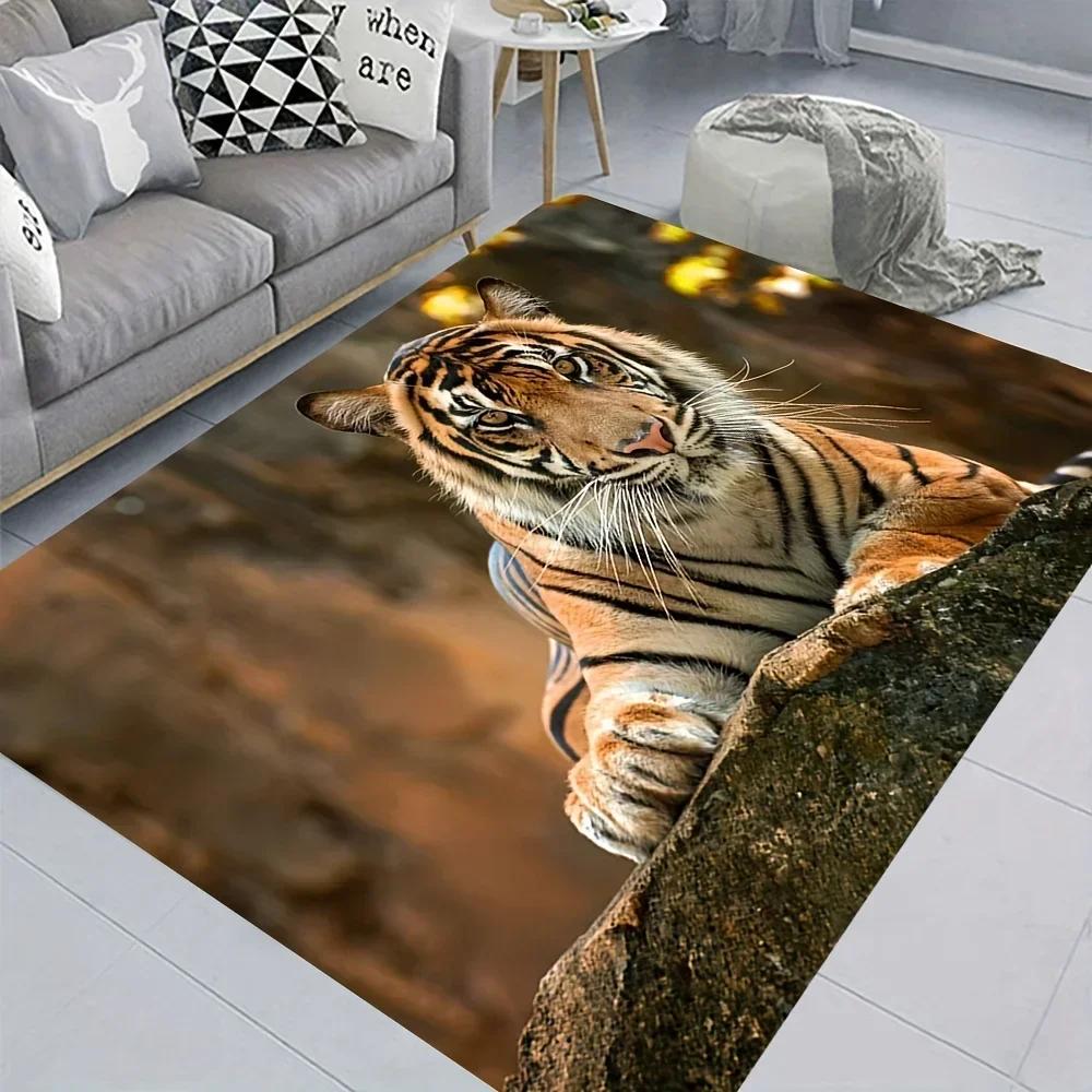 Animal Tiger Carpet for Living Room Decor Sofa Table Large Area Rugs Bedroom Bedside Foot Pad Hallway Balcony Welcome DoorMat